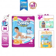 [Tặng thêm 12 miếng] Tã quần Bobby Siêu thoáng M76/L68/XL62/XXL56